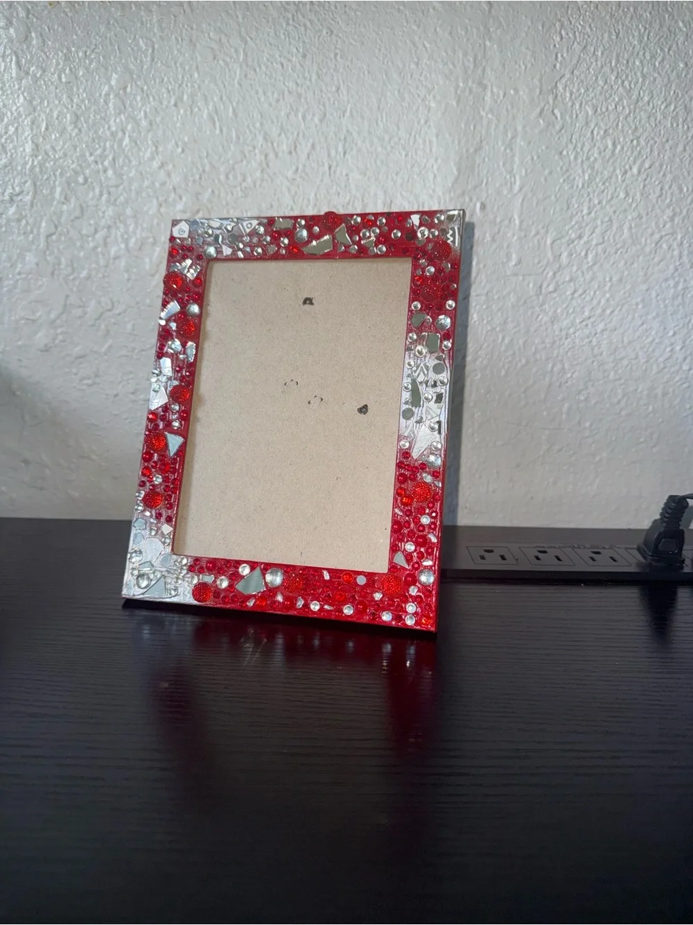 Red Mosaic Beaded Photo Frame